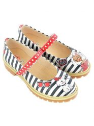 Goby Skórzane baleriny w kolorze czarno-białym rozmiar: 37. Białe baleriny Goby, bez wzorów, z okrągłym noskiem, bez obcasa, bez zapięcia. Za 173.99 zł.