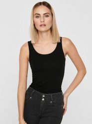 ONLY Top w kolorze czarnym rozmiar: XL. Czarne topy ONLY, xl, bez wzorów, bez kołnierzyka, bez ramiączek. Za 66.16 zł.