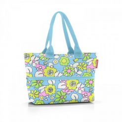Torba shopper e1 florist lagoon. Shopper bag Reisenthel, bez wzorów, biznesowe, na ramię, duże, z nadrukiem, bez dodatków. W wyprzedaży za 72.90 zł.