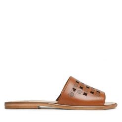 Klapki Szydłowski. Brązowe klapki Szydłowski, bez wzorów, bez obcasa, bez zapięcia. Za 169.99 zł.