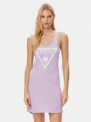 Guess Sukienka codzienna E3GP03 JA914 Fioletowy Regular Fit. Fioletowe sukienki Guess, na co dzień, s, z aplikacjami, z bawełny, bez kołnierzyka, bez ramiączek, proste. Za 109.99 zł.