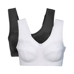 Cellbes Biustonosz Lily 2 Pack czarny biały female czarny/biały 75B. Białe biustonosze sportowe Cellbes, z aplikacjami. Za 159.00 zł.