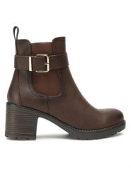 Clara Barson Botki WS2265-07 Brązowy. Brązowe botki Clara Barson, bez wzorów, ze skóry, bez obcasa, na słupku, bez zapięcia. Za 127.99 zł.