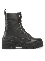 Tommy Hilfiger Trapery Lace Up Zip Boot Monogram FW0FW06849 Czarny. Czarne traperki Tommy Hilfiger, bez wzorów, ze skóry, bez obcasa, bez zapięcia. Za 829.99 zł.