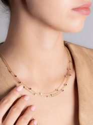 Heliophilia Pozłacany naszyjnik z elementami ozdobnymi - dł. 43 cm rozmiar: onesize. Żółte naszyjniki Heliophilia, z materiału, metalowe. Za 96.60 zł.