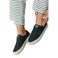 Trampki Damskie Z Plecionką Lee Cooper LCW-25-44-3216 Czarne. Czarne trampki bez wzorów, z materiału, klasyczne, bez zapięcia, Inne modele. Za 197.76 zł.