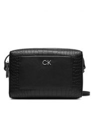 Calvin Klein Torebka Ck Daily Camera Bag_Croco K60K612140 Czarny. Czarne listonoszki Calvin Klein, bez wzorów, ze skóry, bez dodatków. Za 339.99 zł.