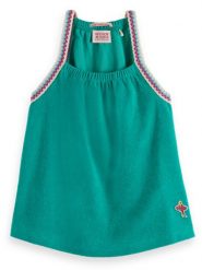 Scotch & Soda Top w kolorze zielonym rozmiar: 176. Zielone topy Scotch & Soda, bez wzorów, bez kołnierzyka, bez ramiączek. Za 66.16 zł.