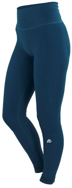 Legginsy damskie bezszwowe. Niebieskie legginsy GUGGEN MOUNTAIN, bez wzorów, z elastanu, sportowe. Za 197.76 zł.