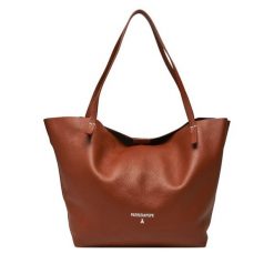 Torebka Patrizia Pepe. Brązowe shopper bag Patrizia Pepe, bez wzorów, bez dodatków. Za 969.99 zł.
