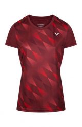 Koszulka sportowa damska VICTOR T-44102 D r. XS. Czerwone t-shirty sportowe Victor, xs, bez wzorów, z materiału, bez ramiączek, do biegania. Za 179.00 zł.