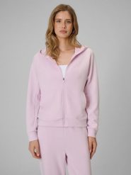 4F Bluza dresowa regular z kapturem damska - różowa XXL. Czerwone bluzy z kapturem 4f, xxl, bez wzorów, z dresówki, z kapturem. Za 169.99 zł.