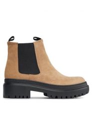 Pollini Sztyblety SA21204G0HTI0130 Beżowy. Brązowe botki Pollini, bez wzorów, ze skóry, bez obcasa, na płaskiej podeszwie, bez zapięcia. Za 759.99 zł.