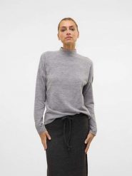 Vero Moda Sweter w kolorze szarym rozmiar: XL. Szare swetry Vero Moda, xl, bez wzorów, ze splotem, bez ramiączek. Za 52.79 zł.