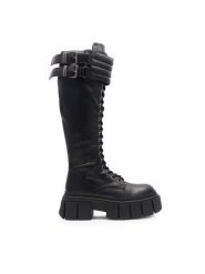 Jenny Fairy Kozaki Hallam HY0581-9 Czarny. Czarne kozaki Jenny Fairy, bez wzorów, ze skóry, bez obcasa, na płaskiej podeszwie, bez zapięcia. Za 249.99 zł.