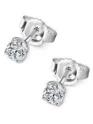 Revoni Złote kolczyki-wkrętki z diamentami rozmiar: onesize. Szare kolczyki Revoni, z diamentem, złote. Za 717.99 zł.