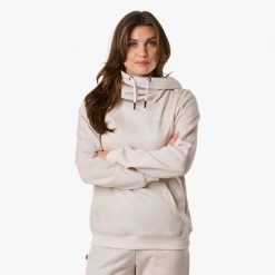 Bluza treningowa kobieca Swedemount Training Logo Hood II szybkoschnąca. Brązowe bluzy SWEDEMOUNT, bez wzorów, sportowe, bez ramiączek, bez kaptura. Za 199.99 zł.