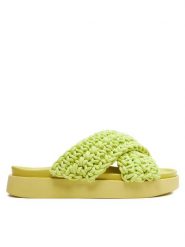 Inuikii Klapki Woven 70104-105 Zielony. Zielone klapki Inuikii, bez wzorów, z materiału, bez obcasa, bez zapięcia. Za 1,079.00 zł.