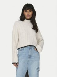 ONLY Sweter 15329963 Beżowy Regular Fit. Brązowe swetry ONLY, s, bez wzorów, z syntetyku, bez ramiączek. Za 79.99 zł.