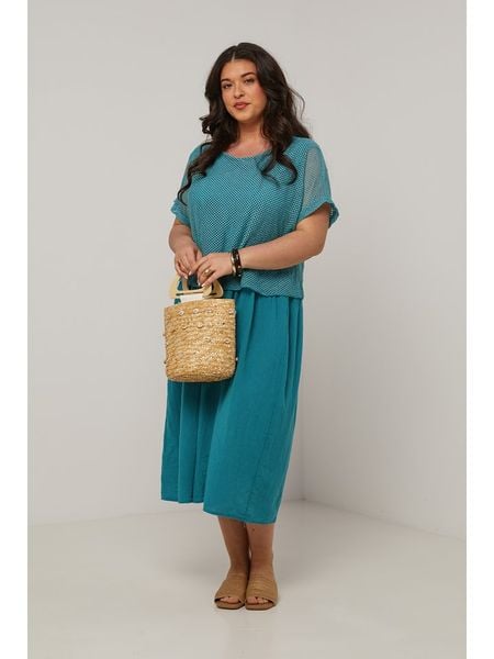 Curvy Lady Sukienka w kolorze morskim rozmiar: 40/42. Niebieskie sukienki Curvy Lady, na co dzień, bez wzorów, klasyczne, bez kołnierzyka, bez ramiączek, maxi, proste. Za 110.04 zł.