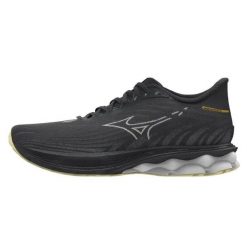 Damskie buty do biegania Mizuno Wave Skyrise 6. Czarne buty treningowe Mizuno, bez wzorów, z materiału, bez zapięcia, do biegania, mizuno wave. Za 419.99 zł.