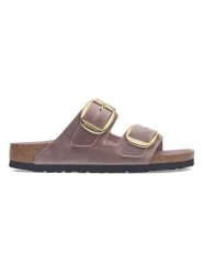 Birkenstock Skórzane klapki "Arizona" w kolorze fioletowym rozmiar: 36. Różowe klapki Birkenstock, bez wzorów, klasyczne, z otwartym noskiem, bez obcasa, bez zapięcia. Za 533.45 zł.