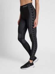 Damskie legginsy ze średnim stanem Hummel Shaping. Czarne legginsy Hummel, bez wzorów, z dzianiny. Za 168.00 zł.