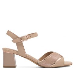 Sandały Lasocki. Brązowe sandały Lasocki, bez wzorów, bez obcasa, na słupku, bez zapięcia. Za 229.99 zł.