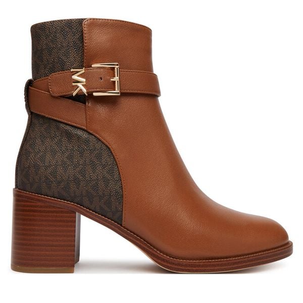 Botki MICHAEL Michael Kors. Brązowe botki MICHAEL Michael Kors, bez wzorów, bez obcasa, na słupku, bez zapięcia. Za 1,109.00 zł.