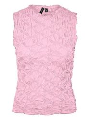 Vero Moda Top w kolorze jasnoróżowym rozmiar: L. Różowe topy Vero Moda, l, bez wzorów, bez kołnierzyka, bez ramiączek. Za 37.47 zł.