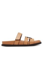 Tory Burch Klapki Ines Sport 168791 Brązowy. Brązowe klapki Tory Burch, bez wzorów, ze skóry, sportowe, bez obcasa, bez zapięcia. Za 1,129.00 zł.