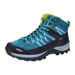 Buty damskie trekingowe CMP RIGEL MID. Niebieskie trekkingi CMP, bez wzorów, z materiału, bez zapięcia. Za 432.15 zł.