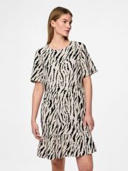 Pieces Sukienka "Arlem" w kolorze beżowo-czarnym rozmiar: XL. Brązowe sukienki Pieces, xl, bez wzorów, z wiskozy, bez kołnierzyka, bez ramiączek, mini. Za 132.67 zł.