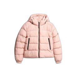 Damska kurtka z kapturem Superdry. Czerwone kurtki Superdry, bez wzorów, z puchu, z kapturem. W wyprzedaży za 482.50 zł.