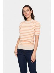 SAINT TROPEZ Sweter w kolorze beżowo-pomarańczowym rozmiar: M. Brązowe swetry Saint Tropez, m, bez wzorów, z wiskozy, klasyczne, bez ramiączek. Za 78.99 zł.