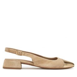 Sandały Tamaris. Brązowe sandały Tamaris, bez wzorów, bez obcasa, na płaskiej podeszwie, bez zapięcia. Za 359.99 zł.