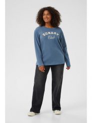 KAFFE curve Bluza "Eliza" w kolorze błękitnym rozmiar: XL. Niebieskie bluzy KAFFE curve, xl, bez wzorów, bez ramiączek, bez kaptura. Za 104.99 zł.