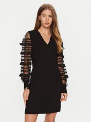 TWINSET Sukienka dzianinowa 241TP3530 Czarny Regular Fit. Czarne sukienki Twinset, l, bez wzorów, z dzianiny, bez kołnierzyka, bez ramiączek. Za 1,169.00 zł.