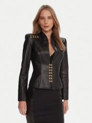 Elisabetta Franchi Kurtka z imitacji skóry GI-187-57E2-V680 Czarny Slim Fit. Czarne kurtki Elisabetta Franchi, bez wzorów, ze skóry, bez kaptura. Za 2,949.00 zł.