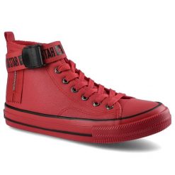 Czerwone Trampki Big Star Damskie Wygodne Obuwie. Czerwone trampki BIG STAR, bez wzorów, ze skóry ekologicznej, retro, bez zapięcia. Za 99.99 zł.