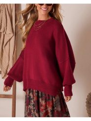 Milan Kiss Sweter w kolorze bordowym rozmiar: L. Czerwone swetry Milan Kiss, l, bez wzorów, bez ramiączek. Za 152.99 zł.