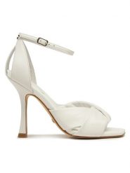 Guess Sandały Hyson FL6HYS LEA03 Biały. Białe sandały Guess, z aplikacjami, ze skóry, bez obcasa, na szpilce, bez zapięcia. Za 789.99 zł.