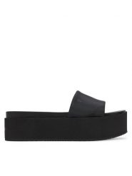Calvin Klein Jeans Klapki Flatform Sandal Slide In Nylon YW0YW01791 Czarny. Czarne klapki Calvin Klein Jeans, bez wzorów, z jeansu, bez obcasa, bez zapięcia. Za 199.99 zł.