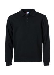 Clique Basic Polo Sweter z tkaniny stabilizowanej – black. Czarne swetry CLIQUE, xl, bez wzorów, z bawełny, bez ramiączek. Za 160.51 zł.