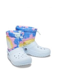 Crocs Kalosze "Classic Lined Neo Puff Tie Dye" w kolorze białym ze wzorem rozmiar: 41-42. Niebieskie kalosze Crocs, bez wzorów, bez zapięcia. Za 179.64 zł.