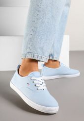 Jasnoniebieskie Basicowe Tenisówki Vices Hallriva. Niebieskie trampki Renee, bez wzorów, z jeansu, eleganckie, bez zapięcia. W wyprzedaży za 39.99 zł.