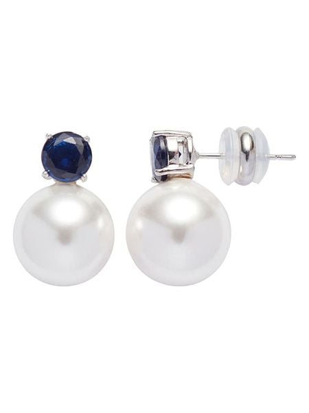 U.S. Polo Assn. Kolczyki-wkrętki z szafirami i perłami syntetycznymi rozmiar: onesize. Szare kolczyki U.S. Polo Assn., z perłą, metalowe. Za 113.36 zł.