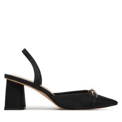 Sandały Aldo. Czarne sandały Aldo, bez wzorów, bez obcasa, na słupku, bez zapięcia. Za 349.99 zł.