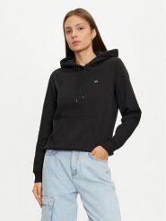 Tommy Jeans Bluza DW0DW19958 Czarny Regular Fit. Czarne bluzy Tommy Jeans, xl, bez wzorów, z bawełny, bez kaptura. Za 209.99 zł.