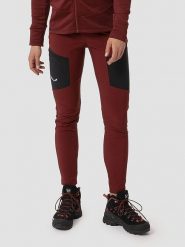 Salewa Spodnie funkcyjne "Puez" w kolorze bordowym rozmiar: 34. Czerwone spodnie dresowe Salewa, bez wzorów. Za 369.95 zł.